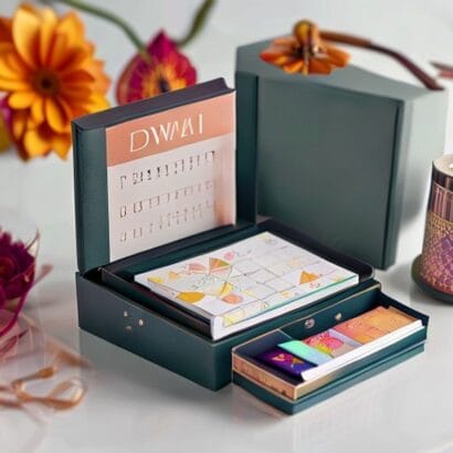 Diwali Calendar and Diary Combo Box Printing | Corporate Calendar Gift Sets | Gravitfy Studio Delhi