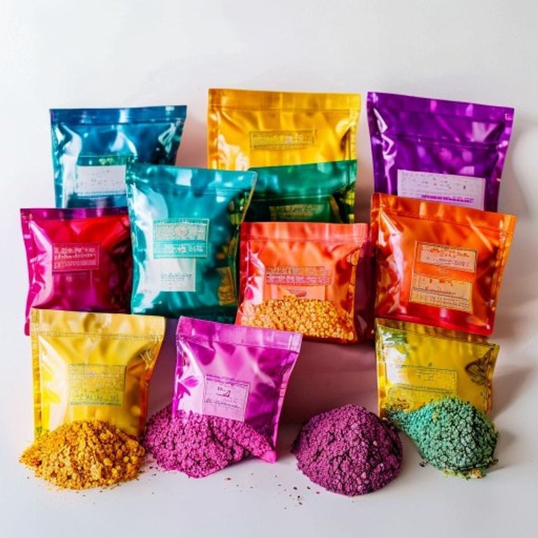 Diwali Pouch Packaging | Gulal & Sweet Sachets | Gravitfy Studio Delhi
