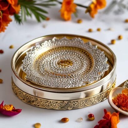 Diwali Pooja Thali Box Packaging Printing | Pooja Thali Gift Sets | Gravitfy Studio Delhi