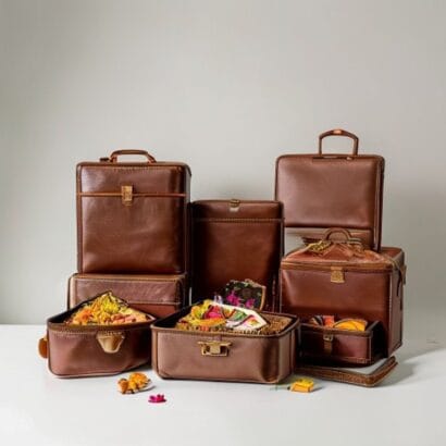 Diwali Suitcase Hamper Box Printing | Leatherette Suitcase Hampers | Gravitfy Studio Delhi