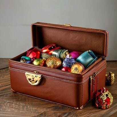 Diwali Suitcase Hamper Box Printing | Leatherette Suitcase Hampers | Gravitfy Studio Delhi