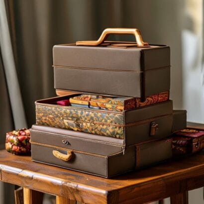 Diwali Suitcase Hamper Box Printing | Leatherette Hampers | Gravitfy Studio Delhi