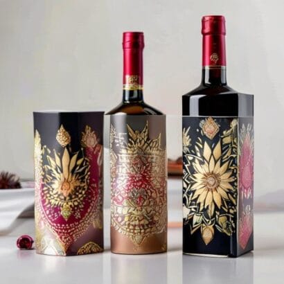 Wine & Liquor Bottle Festive Carton Printing | Festive Mono Carton | Gravitfy Studio Delhi