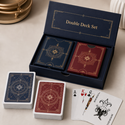 Double deck playing card set manufacturer with two decks in premium gift box