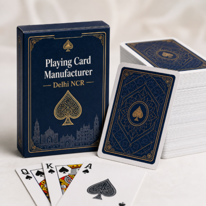 Playing card manufacturer in Delhi NCR with custom card deck and tuck box samples