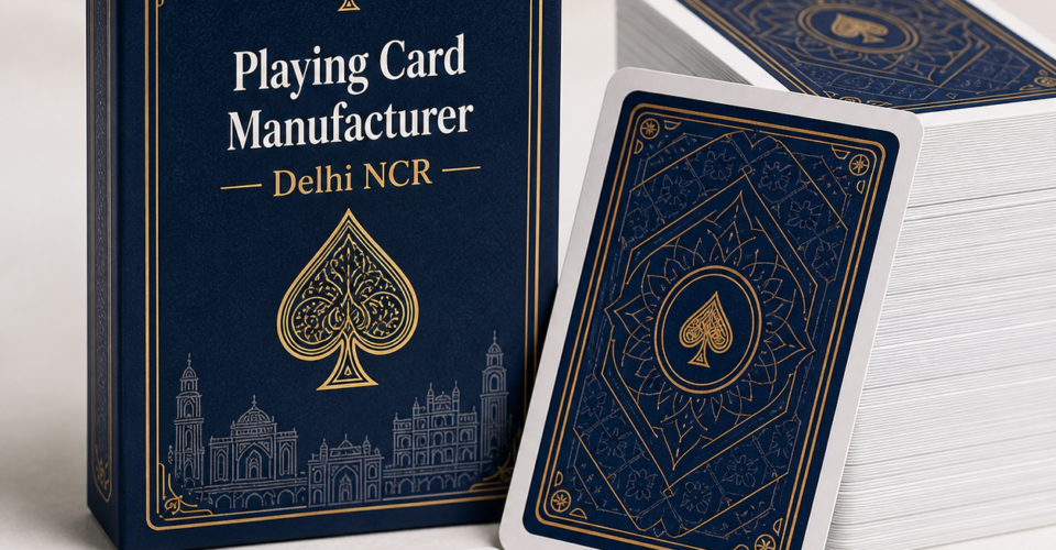 Playing card manufacturer in Delhi NCR with custom card deck and tuck box samples