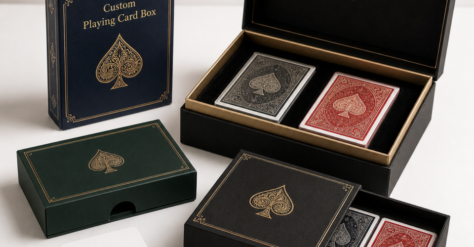 Custom playing card box manufacturer with tuck box double deck box and gift packaging