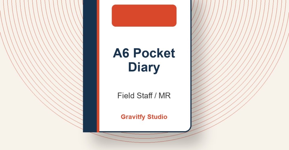 Square A6 pocket diary printing for field staff and MR teams in Delhi NCR