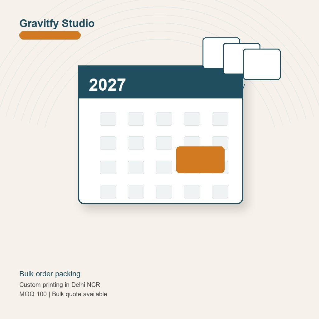 Branded Desk Calendars Printing | Corporate Giveaways bulk by Gravitfy Studio Delhi NCR