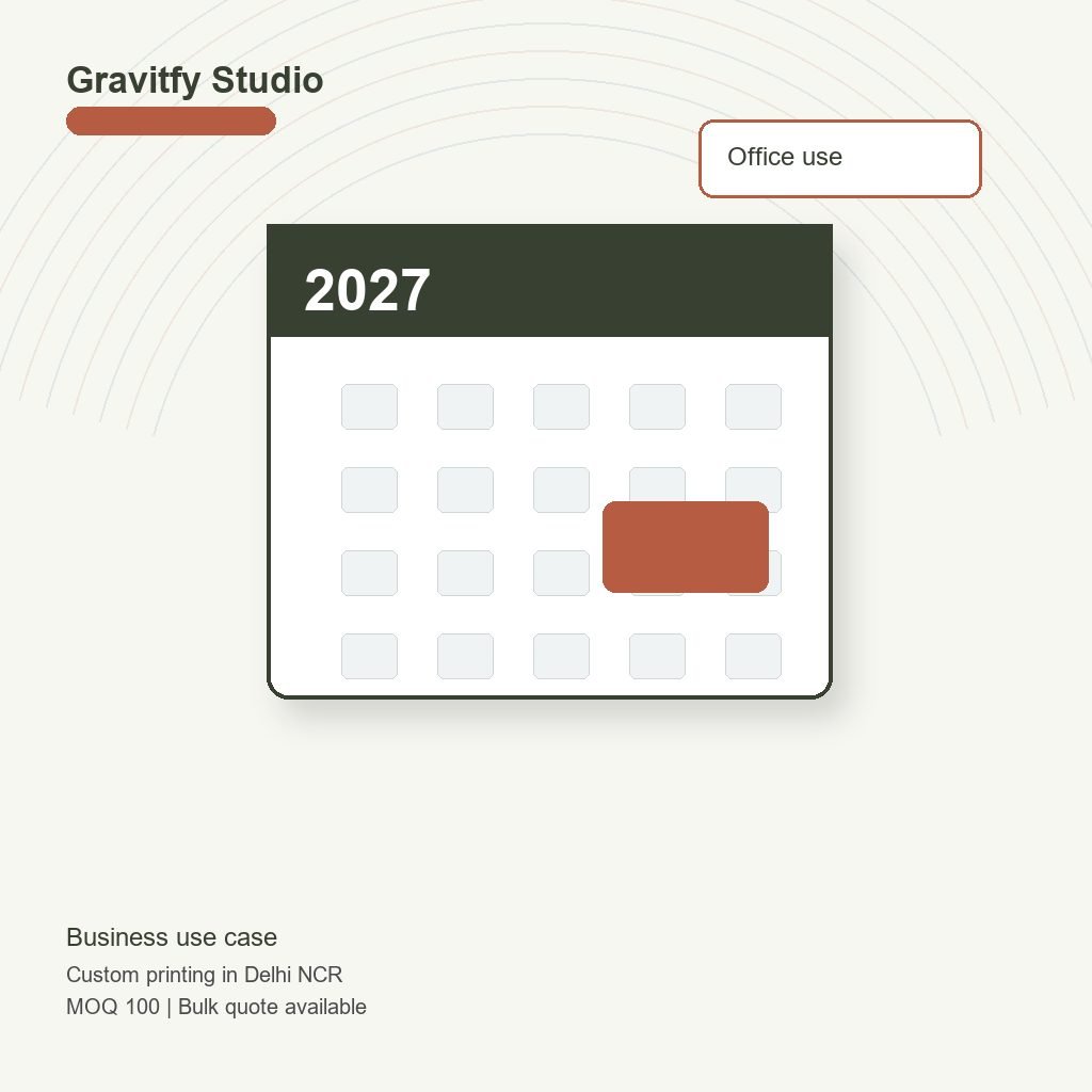 Branded Desk Calendars Printing | Corporate Giveaways use case by Gravitfy Studio Delhi NCR