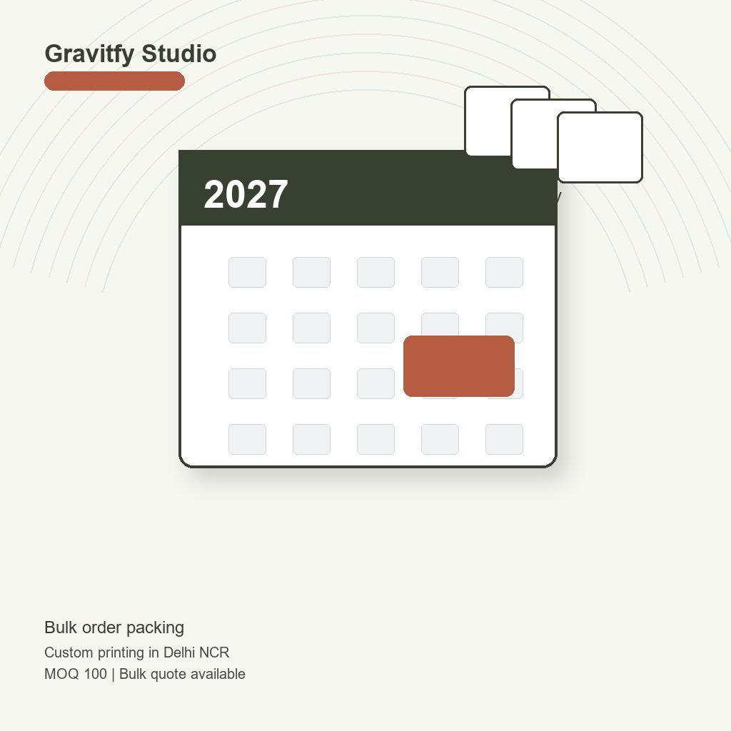 Calendar Manufacturer in Ghaziabad and Sahibabad bulk by Gravitfy Studio Delhi NCR