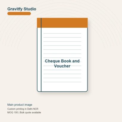 Cheque Book and Voucher Book Printing main by Gravitfy Studio Delhi NCR