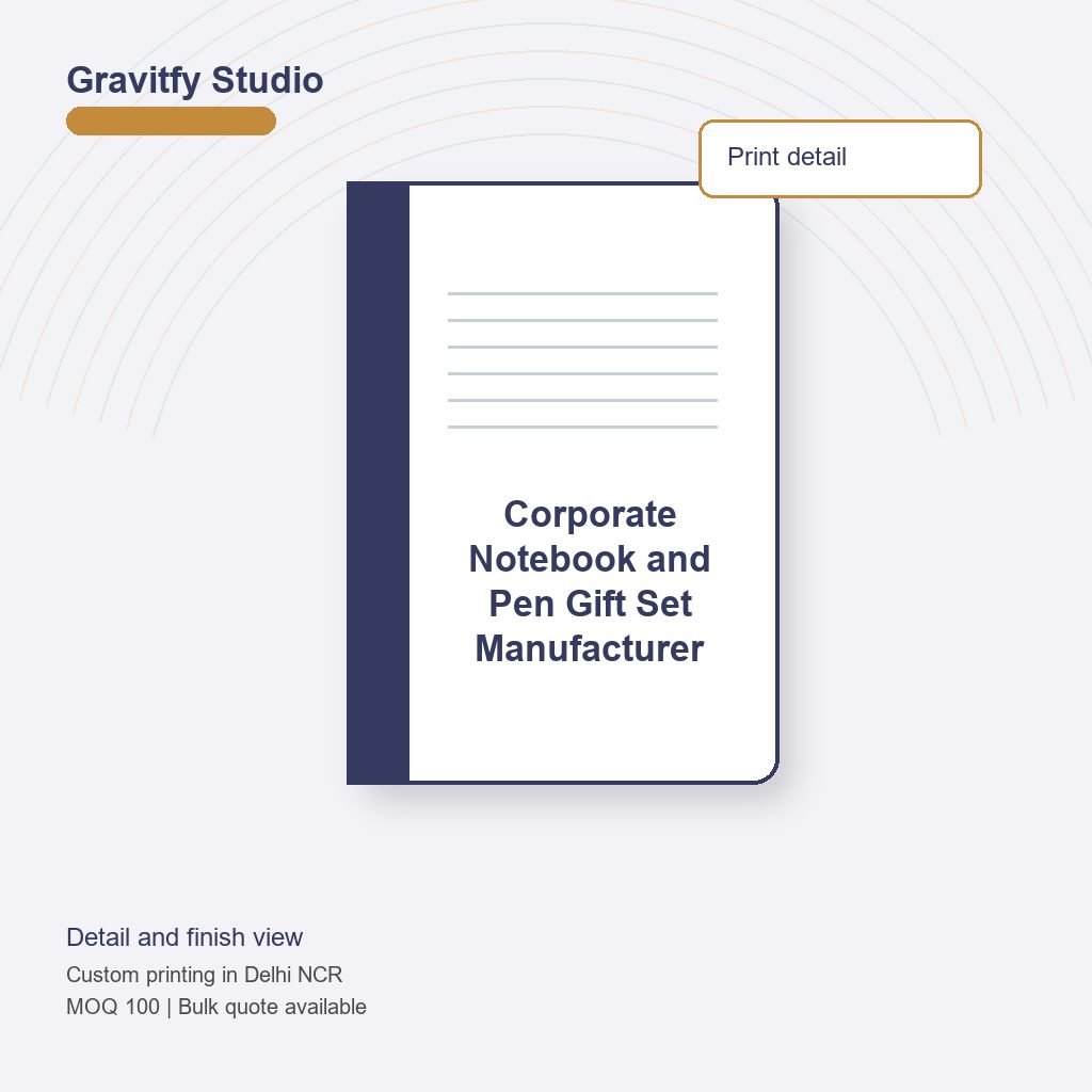 Corporate Notebook and Pen Gift Set Manufacturer detail by Gravitfy Studio Delhi NCR