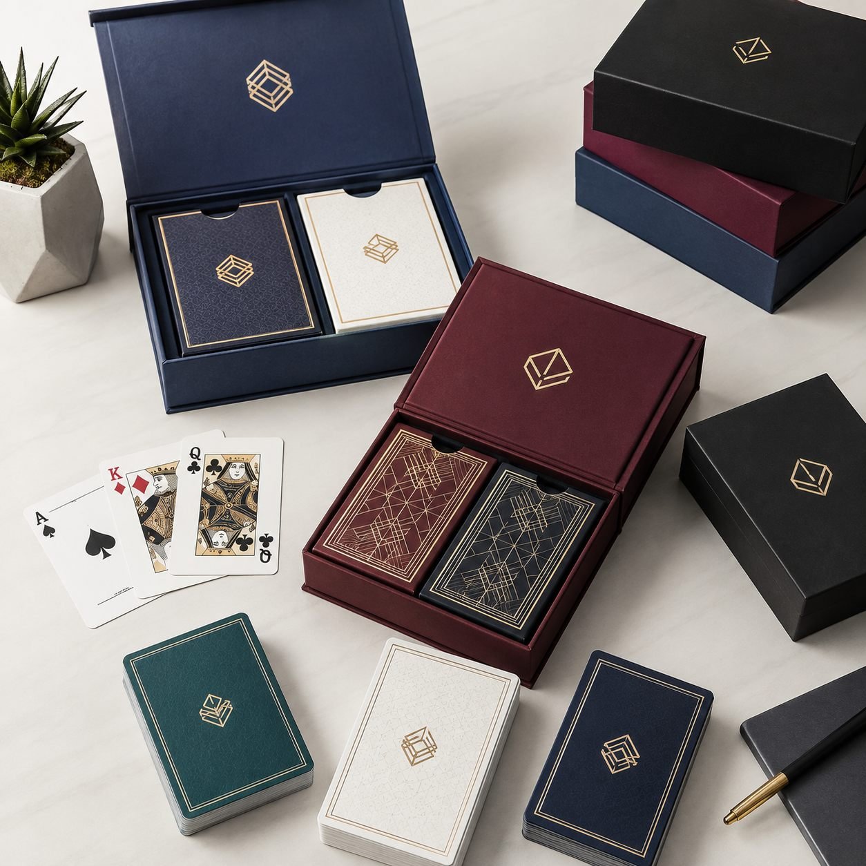 Corporate playing card gift box sets for branded company gifting