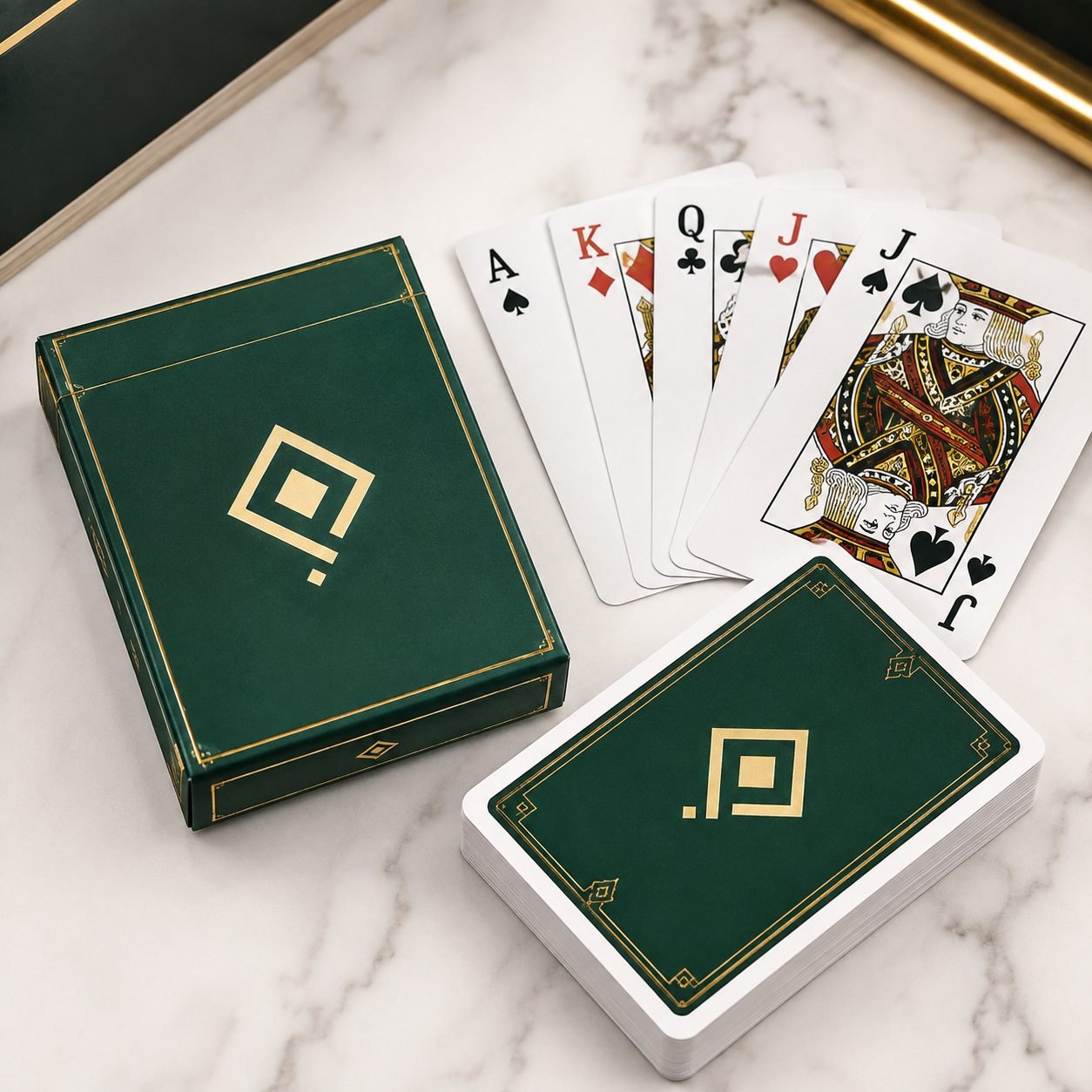 Custom playing cards manufacturer with personalized card backs and matching tuck box