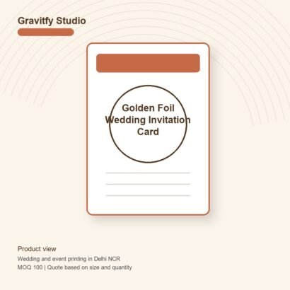 Golden Foil Wedding Invitation Card Printing main by Gravitfy Studio Delhi NCR