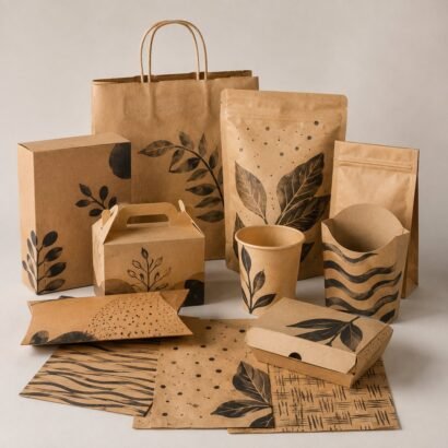Kraft paper packaging printing for custom product packaging by Gravitfy Studio Delhi NCR