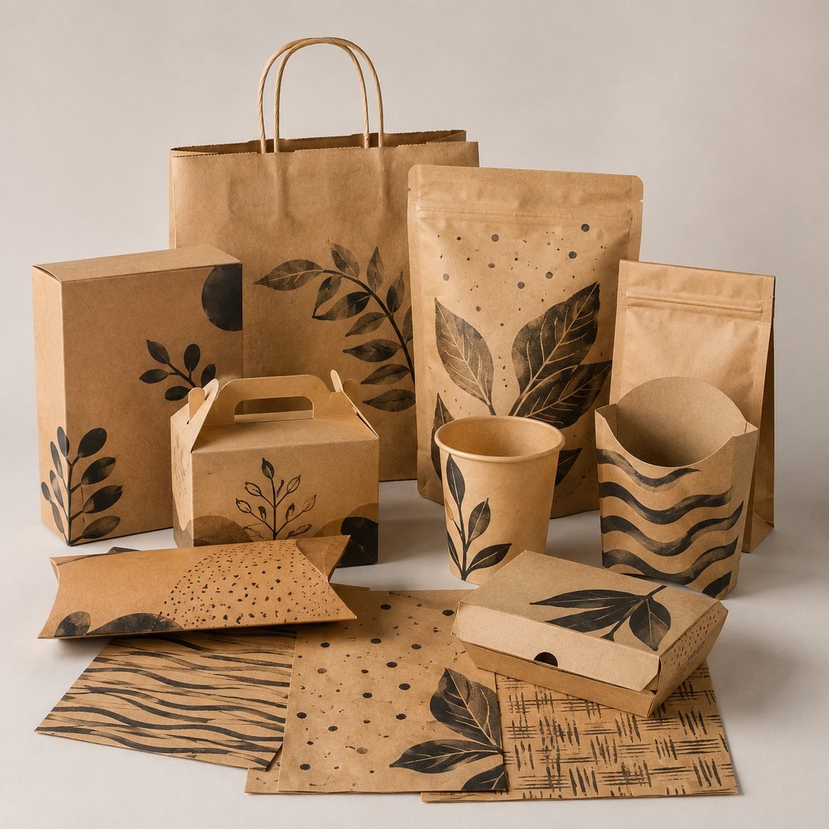 Kraft paper packaging printing for custom product packaging by Gravitfy Studio Delhi NCR