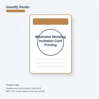 Minimalist Wedding Invitation Card Printing main by Gravitfy Studio Delhi NCR