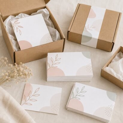 Packaging insert card printing for ecommerce boxes by Gravitfy Studio Delhi NCR