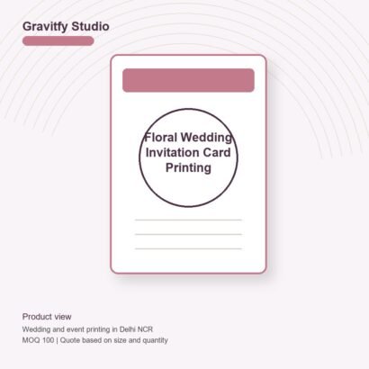 Premium Floral Wedding Invitation Card Printing main by Gravitfy Studio Delhi NCR