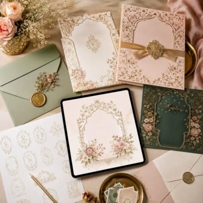 Premium Mini Wedding Menu Cards Printing by Gravitfy Studio Delhi NCR