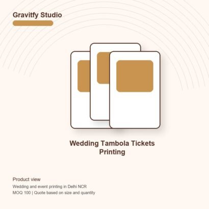 Premium Wedding Tambola Tickets Printing main by Gravitfy Studio Delhi NCR