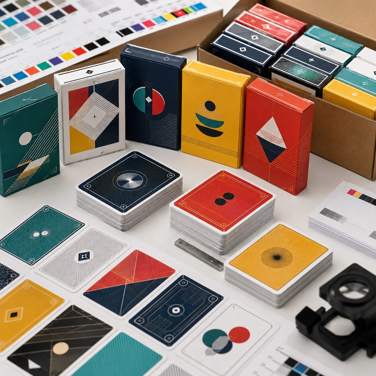 Advertising playing card decks arranged for a bulk marketing campaign
