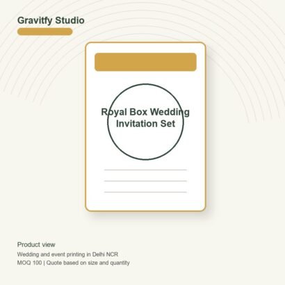 Royal Box Wedding Invitation Set Printing main by Gravitfy Studio Delhi NCR